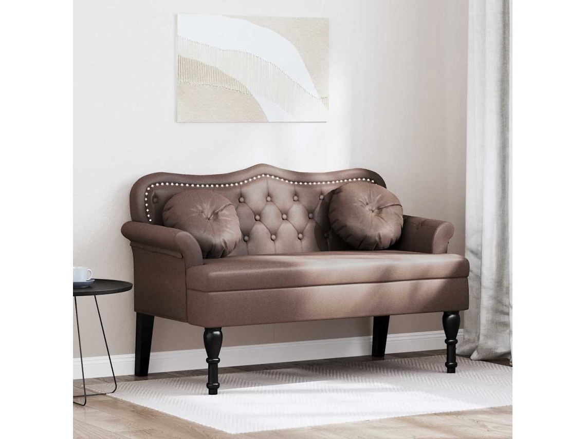Vidaxl Banco Chesterfield Castanho 120,5 X 65 X 75 Cm Couro Sintético