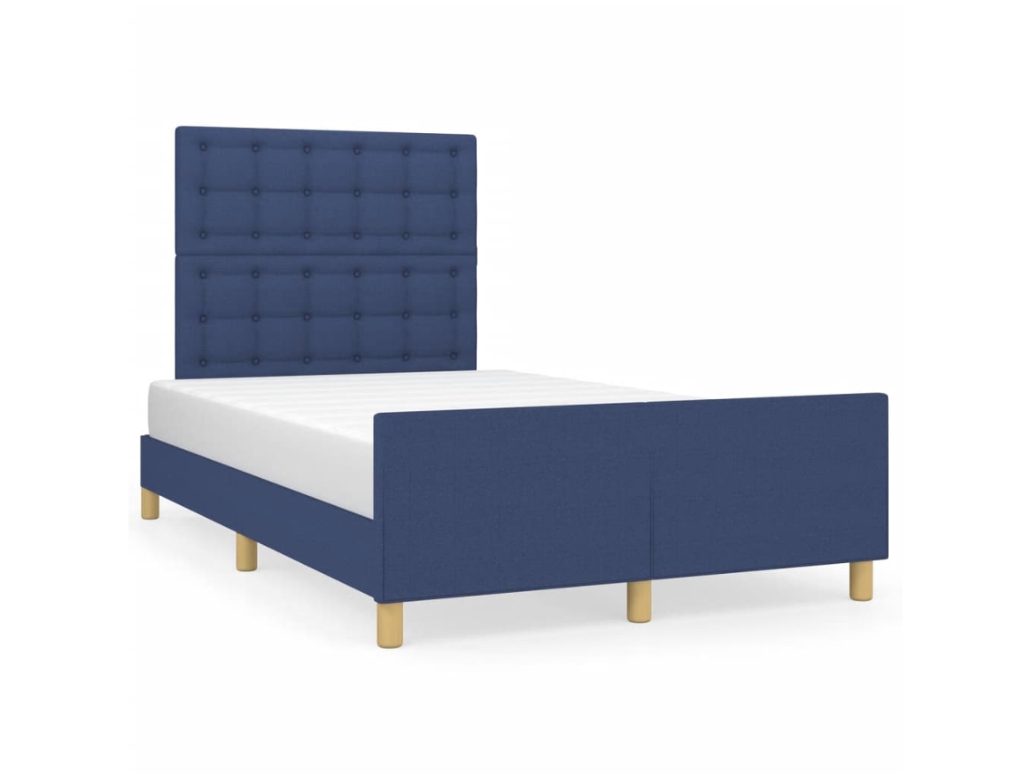 Bed Frame With Headboard, Bed Frames With Headboards Vidaxl Azul Tecido (120 X 190 Cm)