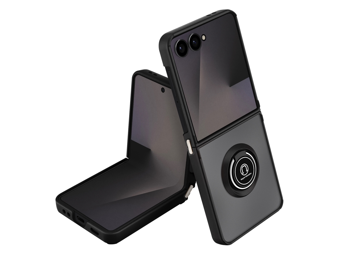 Avizar Capa Para Samsung Galaxy Z Flip 7 Dobrável Com Anel Magnético Preto