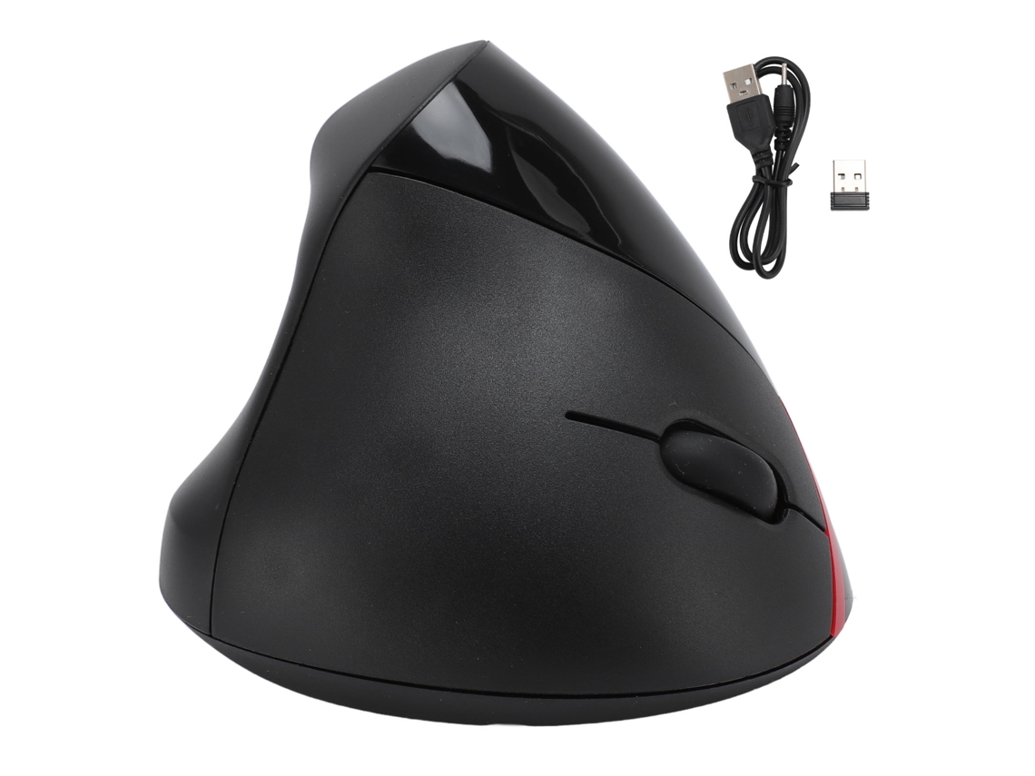 Rato Vertical Ergonômico Sem Fio Recarregável 3 Dpi Ajustáveis Para Direita Preto