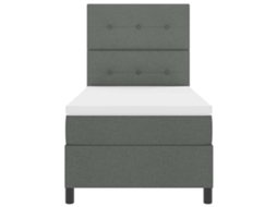 Vidaxl Cama Box Com Fitas Led Cinzento Escuro 80 X 200 Cm Tecido