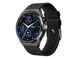 (preto) Relógio Inteligente Com Pulseira De Couro De 1,3 Polegadas, Classificação Ip68 E Suporte Para Chamadas Bluetooth.