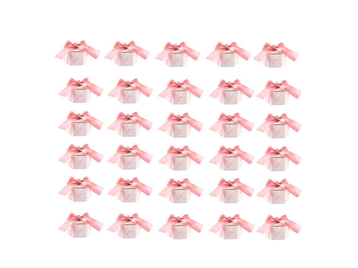 30 Caixas de Doces de Papel com Fita para Casamento e Festas | S/MARCA