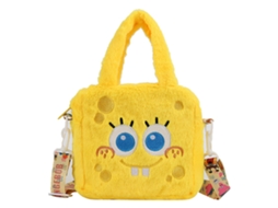Bolsa de Ombro de Pelúcia Personagem de Desenho Animado Fofo Fecho com Ziper Amarela