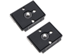 Placa De Liberação Rápida - 2x Alumínio - Compatível Com Manfrotto 200pl/128rc/141rc - Preto - 51x42x10mm - Resistente A Choques - Placa De Tripé