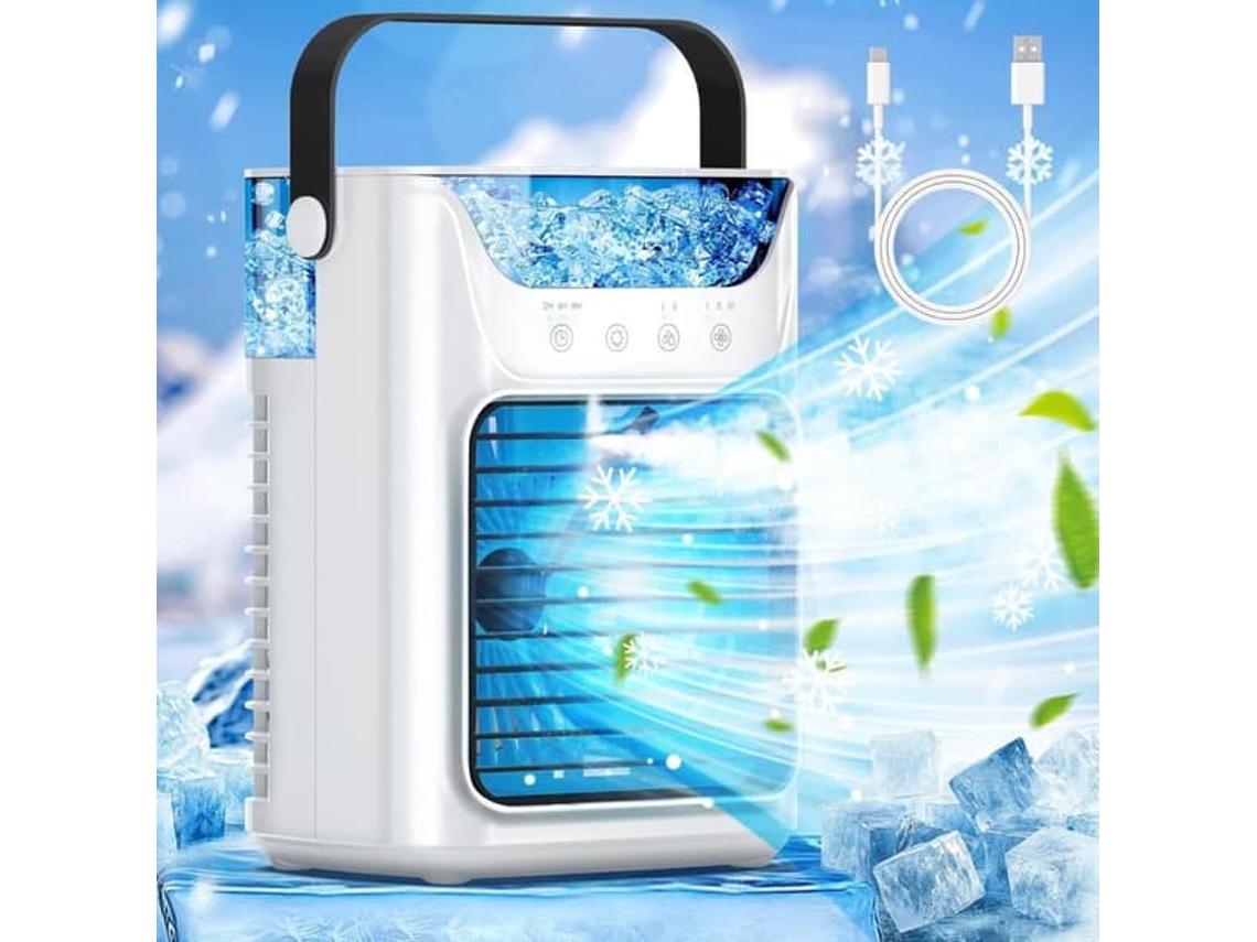 Refrigerador pessoal AQUAFORGE recarregável para mesa, 3 velocidades, função temporizador
