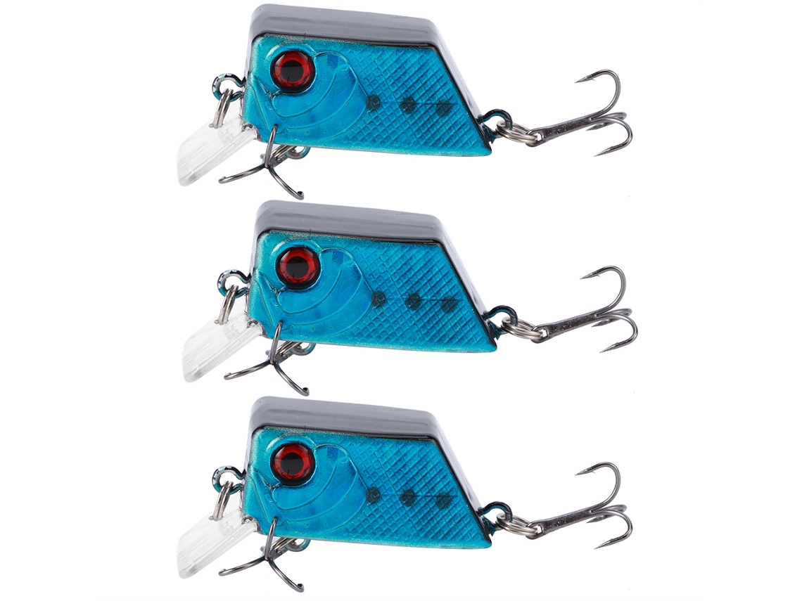 3 Iscas Mini Quadrada Simulada Pesca 3