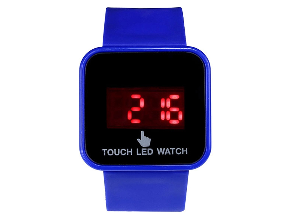 Reloj Infantil Casual De Cuarzo Con Led Y Pantalla Táctil Correa De Silicona Azul