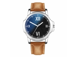 Relógio masculino de quartzo com pulseira de couro, estilo moderno e simples.