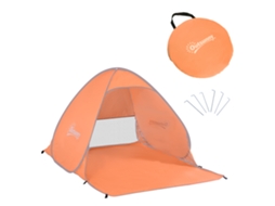 Barraca de Praia para 2 3 Pessoas Pop up com Janelas Tipo Abrigo Proteção Solar Uv 200x150x119 Cm Laranja Ge
