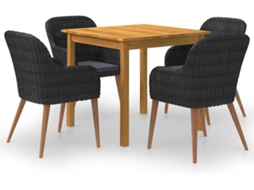 Dining Set, Dining Sets Vidaxl Preto Madeira De Acácia (n/a)