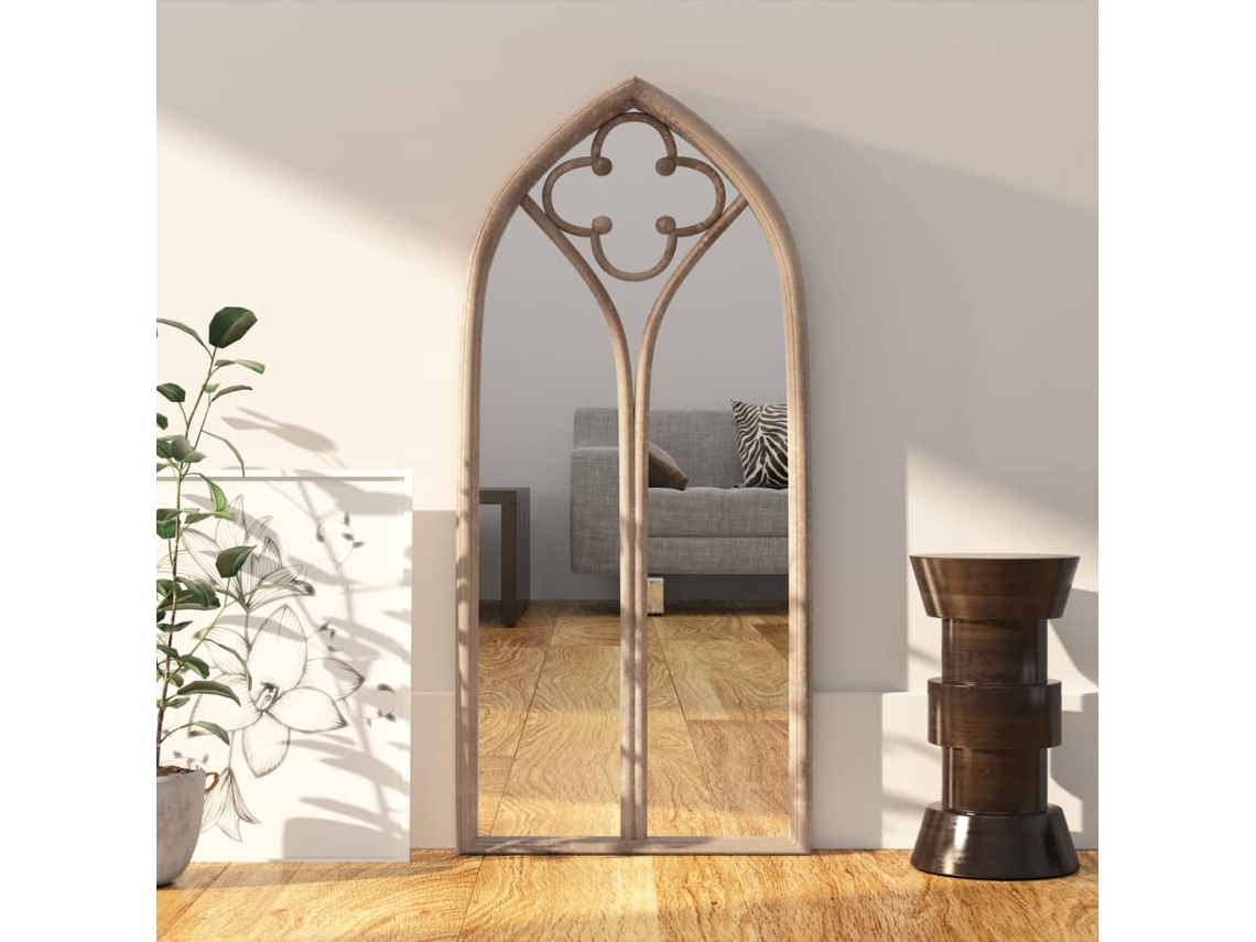 Vidaxl Espelho Em Ferro P/ Uso No Interior 100x45 Cm Cor Areia