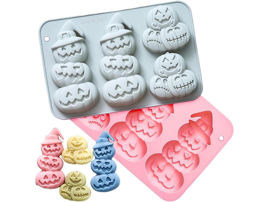 Conjunto De 2 Moldes De Silicone 3d O Halloween