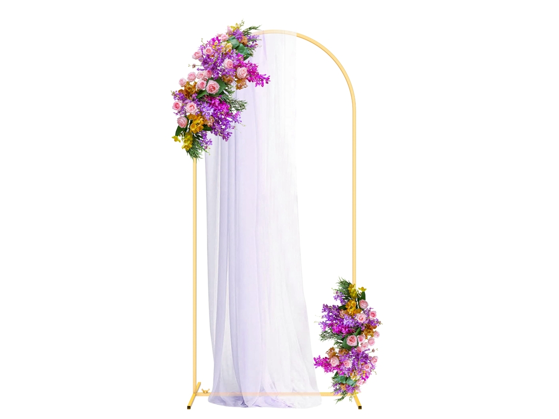 Suporte de Arco de Metal para Decoração de Fundo 1.8x0.8m Amarelo S/MARCA