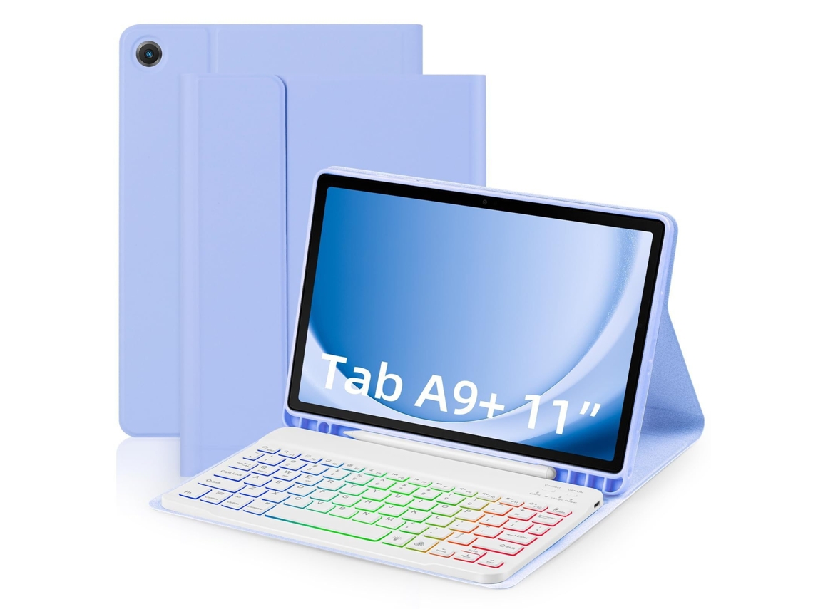 Lurelia Capa Com Teclado Bluetooth Para Samsung Tab S9 Fe Plus 12.4 Com Teclado Retroiluminado Rgb