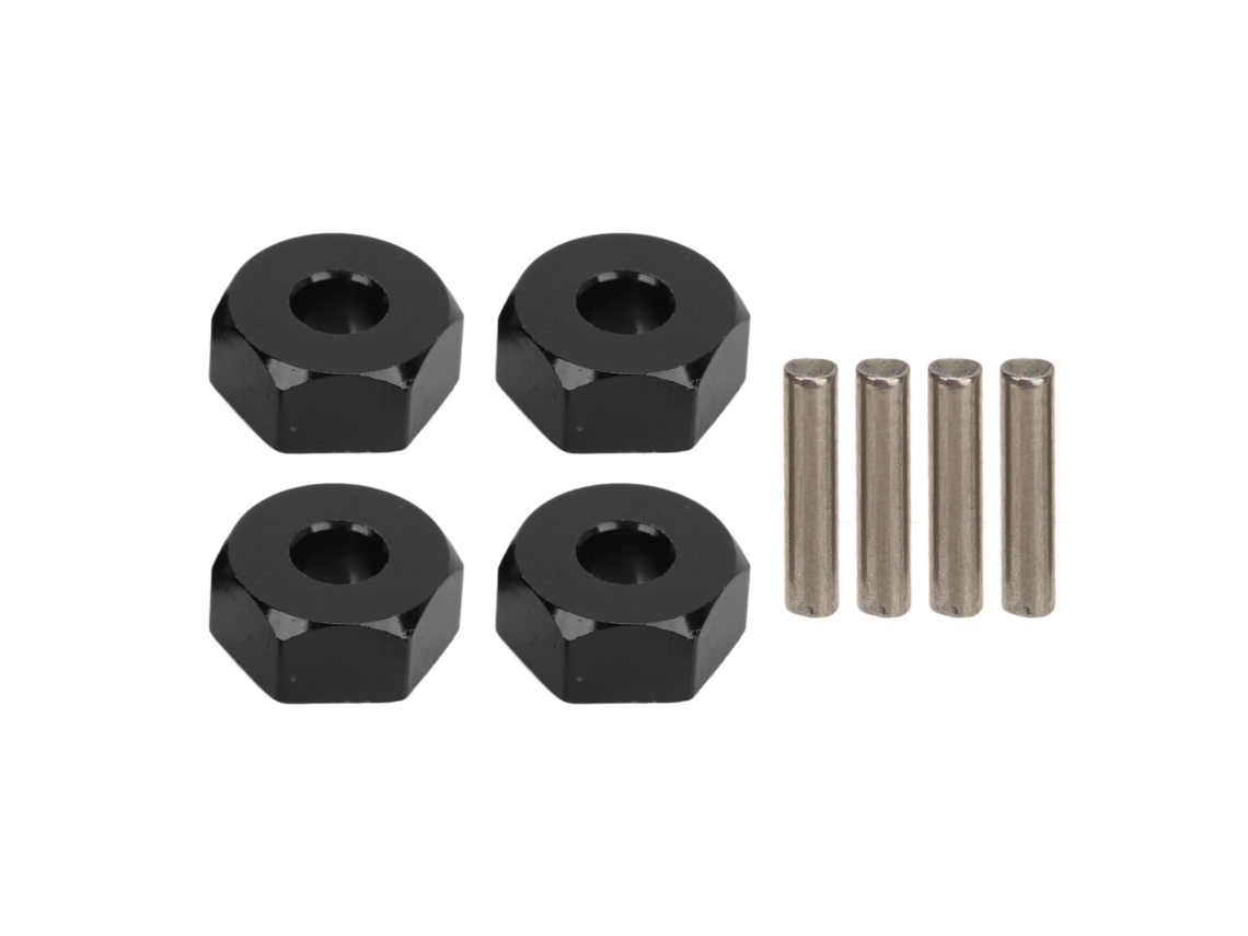Mali 4pcs Adaptador de Roda Hex 12mm Alumínio para Carro Rc Mjx 14210 16208 Substituto Preto