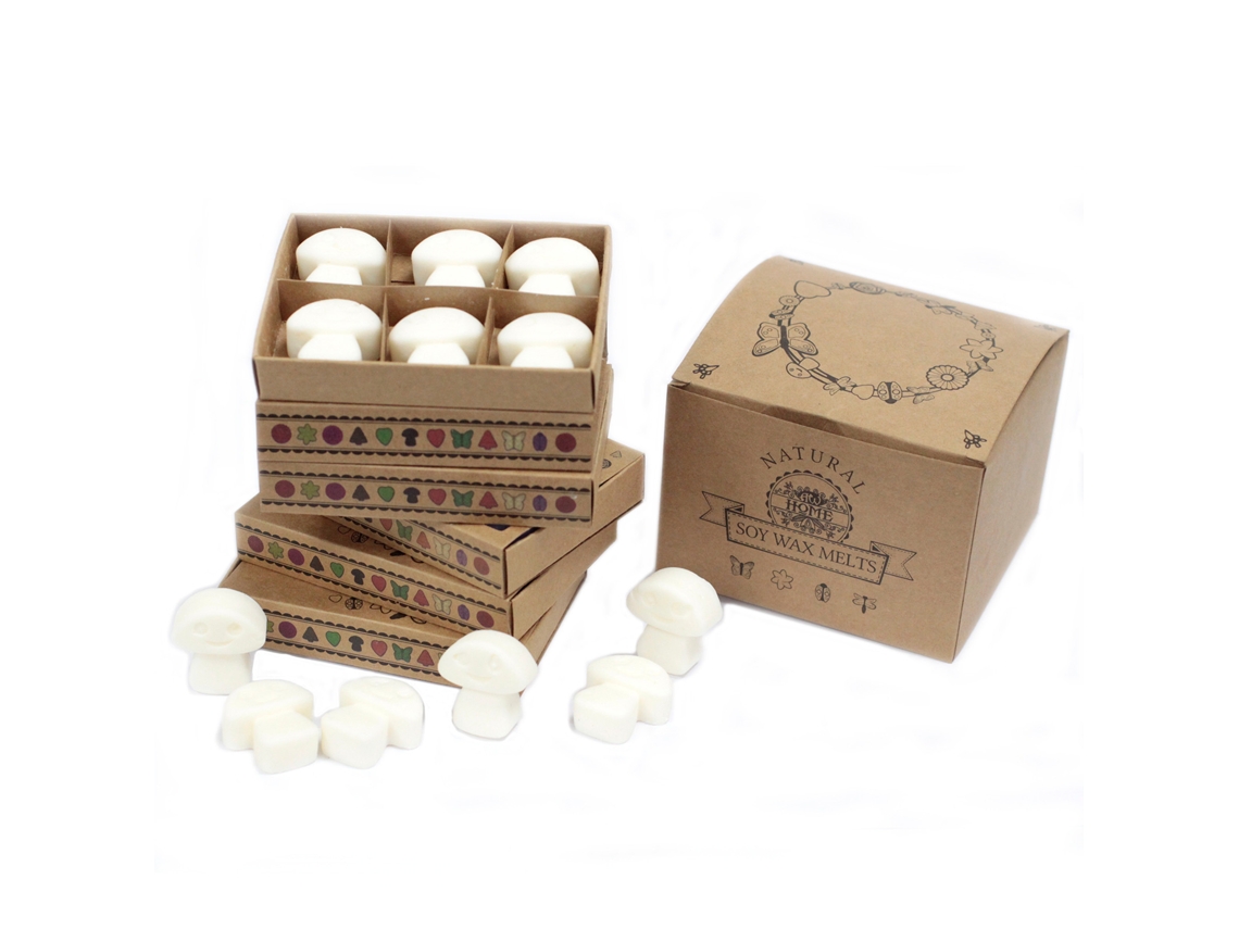 Caixa com 6 Ceras de Soja de Luxo Musk Branco - Unidade 14X9.5X2.5 Cm