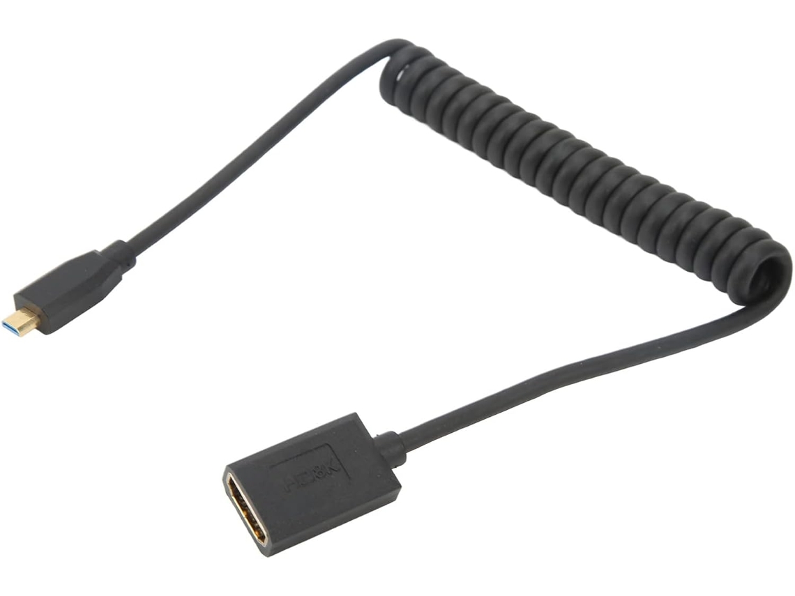 Cabo De Interface Multimídia Hd, Adaptador De Mola 4,0 Mm/0,2 Polegadas Hd Hdmi Fêmea