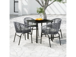 Vidaxl 5 Pcs Conjunto De Jantar Para Jardim Cinzento