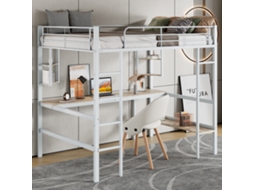 Cama Mezanino Pinho Branca 90x200cm (réplica), Mesa, Escada.-op