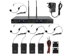 Kit De Microfones Profissional 4 Canais 2 Antenas