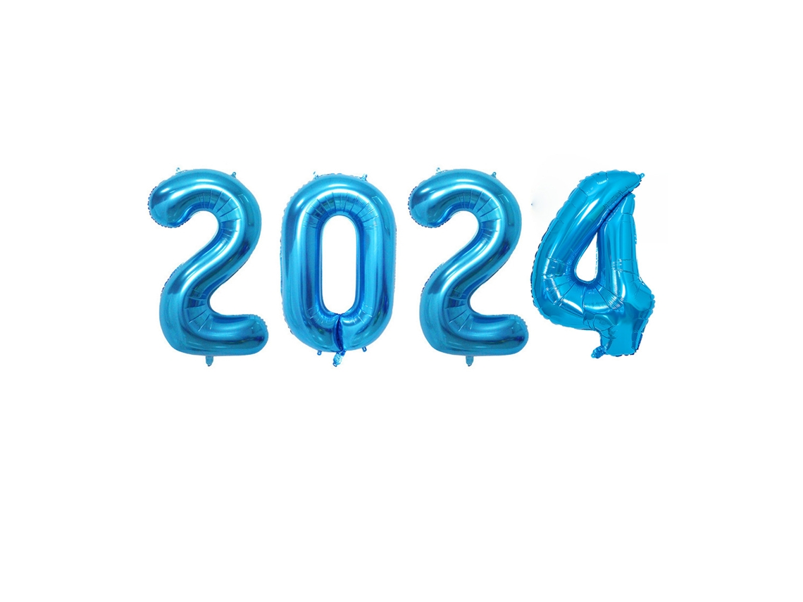 Laxiscreed Balões De Folho Com Número 2024 Para Decoração De Festa De Ano Novo