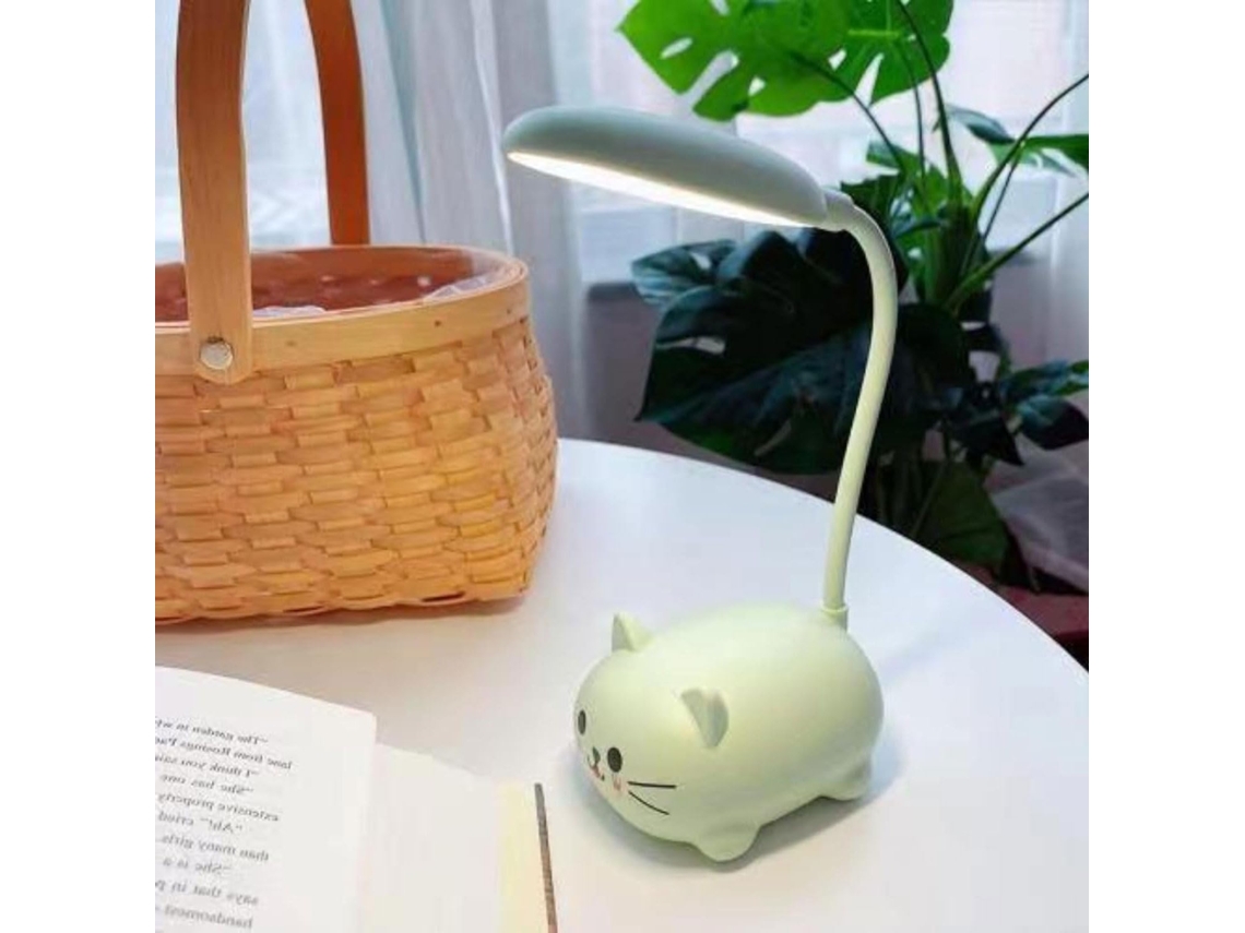 Luminária De Mesa Infantil Led, Mini Luz Noturna Em Formato De Gato, Luminária De Leitura Dobrável E Recarregável Via
