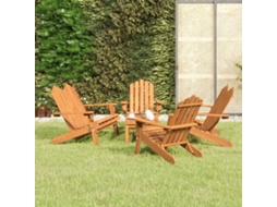 5 Pcs Conjunto Lounge De Jardim Adirondack Acácia Maciça Dkd Home Decor