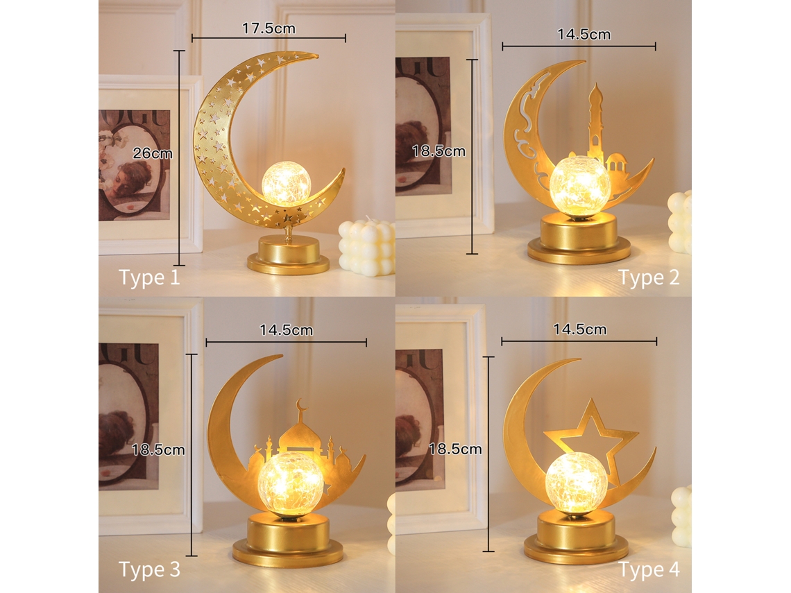Lâmpada de mesa de Ramadã com LED decorativa estilo muçulmano S/MARCA