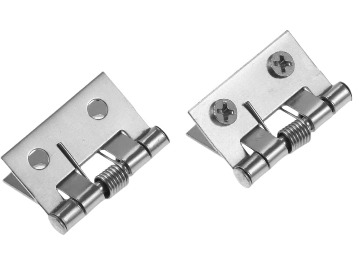 Dobradiças Giratórias Ocultas Para Portas, 10 Peças, Mola, Aço Inoxidável, Com Parafusos, Prata, 4 Furos, Para Gavetas E