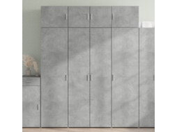Vidaxl Armário Alto 80x42,5x185 Cm Deriv. De Madeira Cinza Cimento