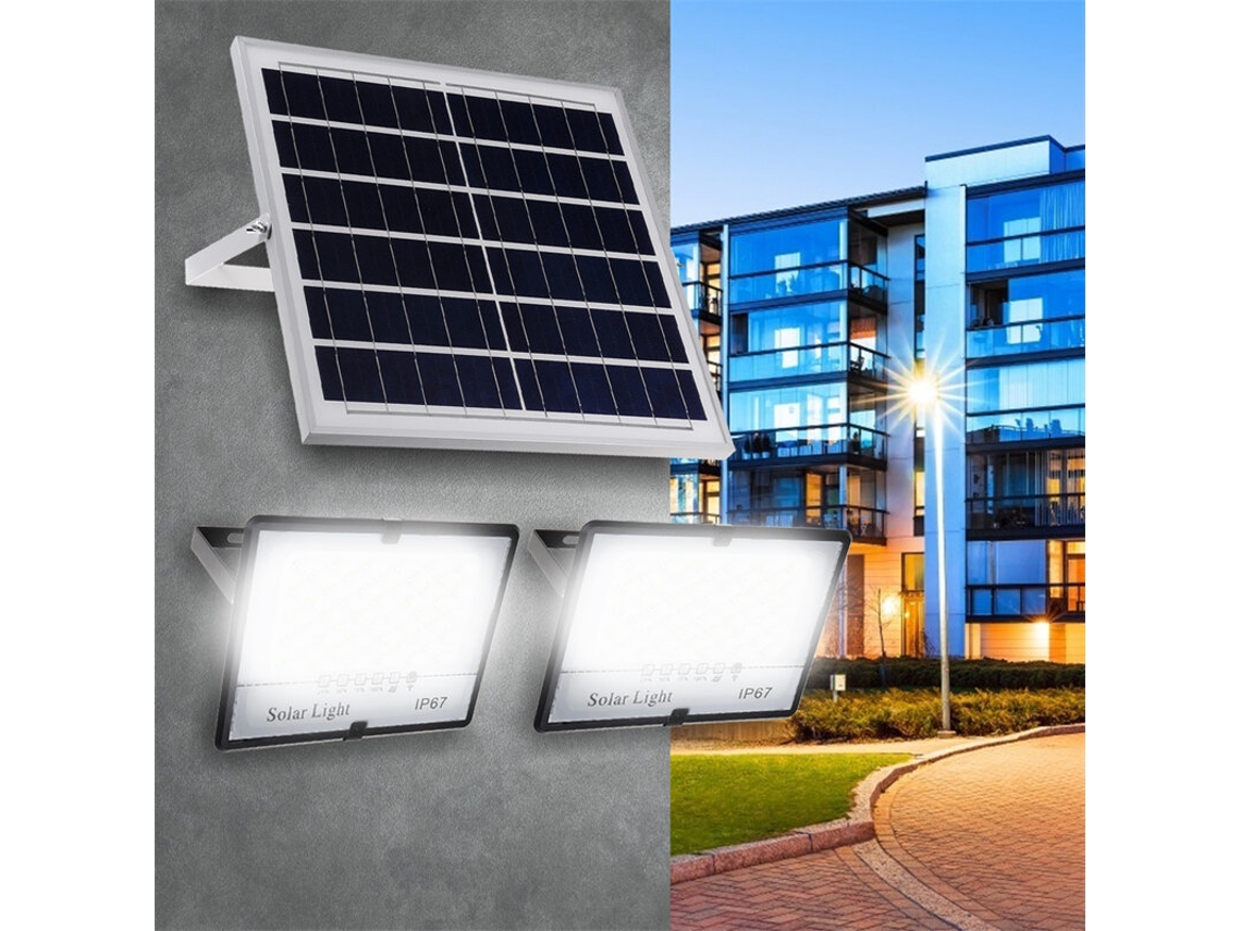 Holofote Solar De 77led-77led~410led Com Controlo Remoto, Luz De Segurança Para Jardim Exterior