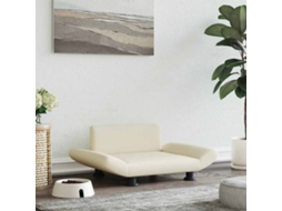 Vidaxl Cama 70x45x28 Cm Couro Artificial Cor Creme