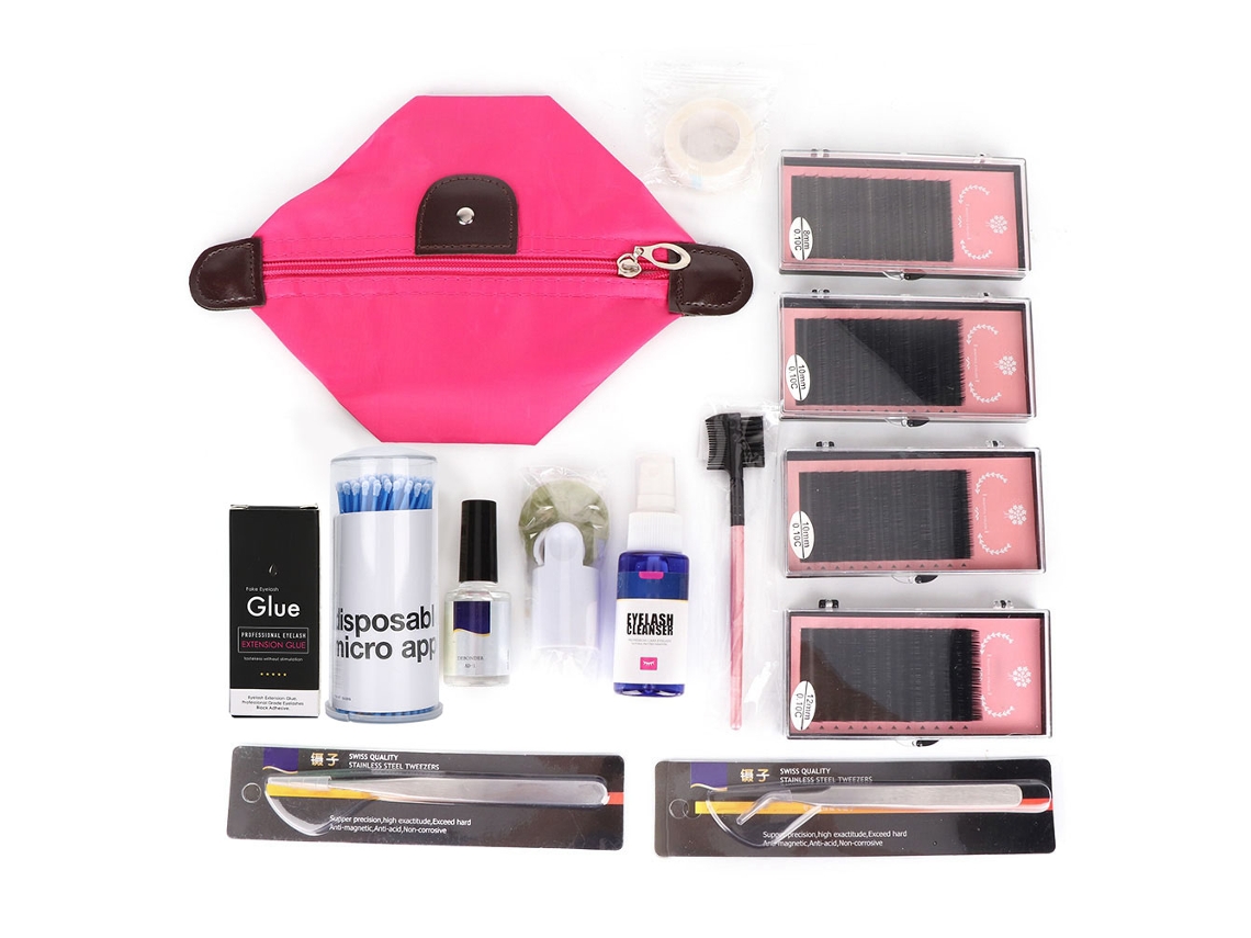 Kit Ferramentas De Extensão De Cílios Com Pinças, Algodão, Pente E Acessórios De Grafting