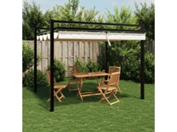 Vidaxl Gazebo De Jardim Com Teto Retrátil 3x3 M Alumínio Creme