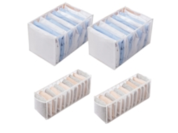 4 Caixas De Arrumação - 2 Roupa Interior Branca Com 11 Compartimentos [32*12*12] + 2 Calças De Ganga Branca Com 9 Compartimentos [36*25*20]