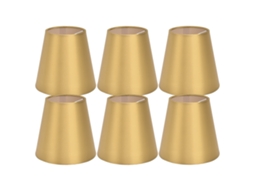 Conjunto de 6 Abajures de Tecido E14 para Mesa Teto Quartos Salas Dourado