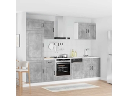 Vidaxl 7 Peças Armário De Cozinha Conjunto Kalmar Cinzento Cimento