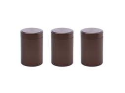 Mini Caixa de Chá de Metal, Recipiente Pequeno e Portátil MDUG (conjunto de 3 Peças Marrom)