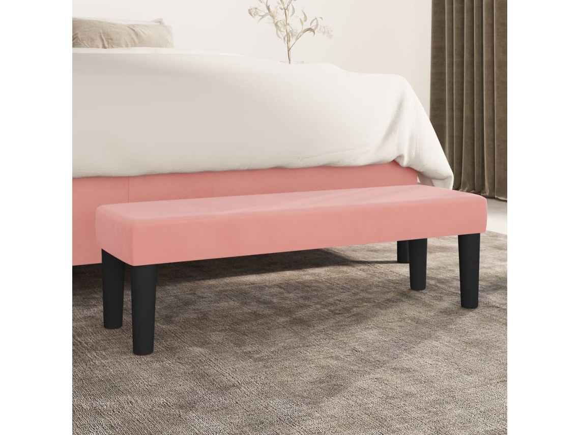 Vidaxl Banco 100x30x30 Cm Veludo Rosa
