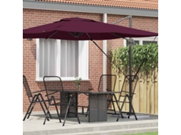 Vidaxl Parasol Roma Vermelho 286 X 284 X 265 Cm Alumínio E Poliéster
