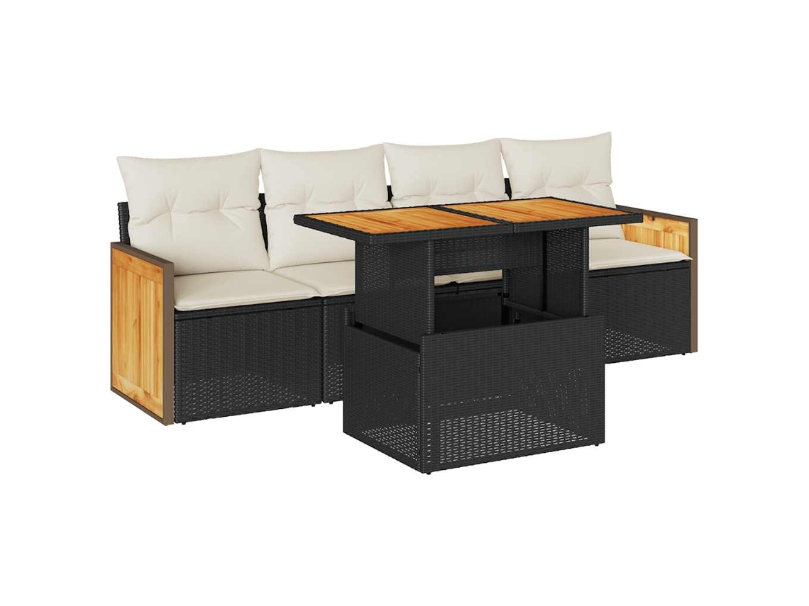 Garden Sofa Set, Garden Sofa Sets Vidaxl Preto Rattan / Vime (n/a)