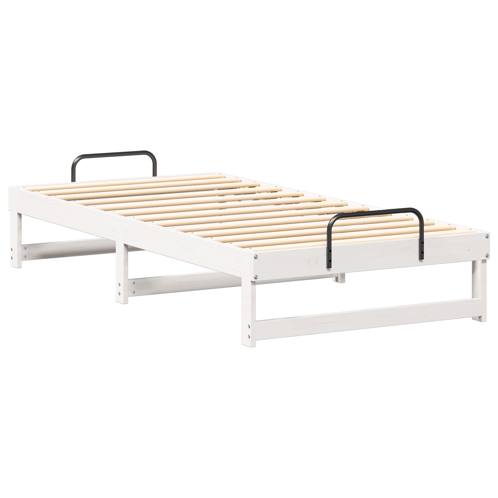 Conjunto 1 Estrutura Da Cama Vidaxl Branco Madeira De Pinho Maciça (75 X 190 Cm)