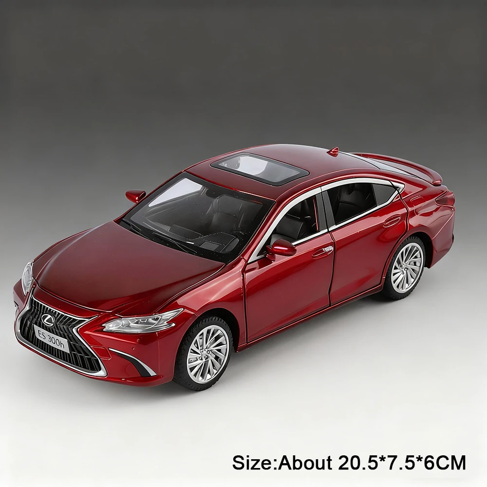 (es300h Vermelho) Miniatura De Carro Em Escala 1:24 Com Funções De Som E Luz, Portas Que Podem Ser Abertas.