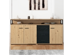 Aparador Industrial 150x35x75,9cm, 3 Portas, 3 Gavetas.-xm