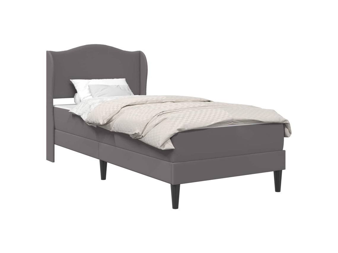 Conjunto 1 Estrutura De Cama Moderna Vidaxl Cinzento Couro Sintético (100 X 200 Cm)