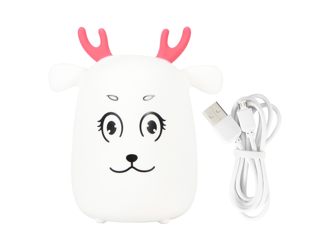 Rebe-lâmpada De Noite De Silicone Com Forma De Cervo Divertida Led Recarregável Usb Para Quarto E Lar