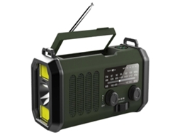 Rádio Multifuncional Externo Com Manivela, Emergência, Fm/am, Carregamento Solar, Iluminação, Lanterna Portátil, Banco De Energia Olysi Shop