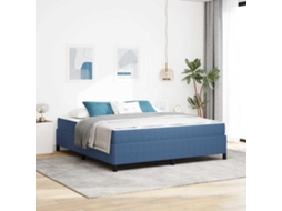 Vidaxl Estrutura Da Cama Com Colchão Azul 180 X 200 Cm Tecido