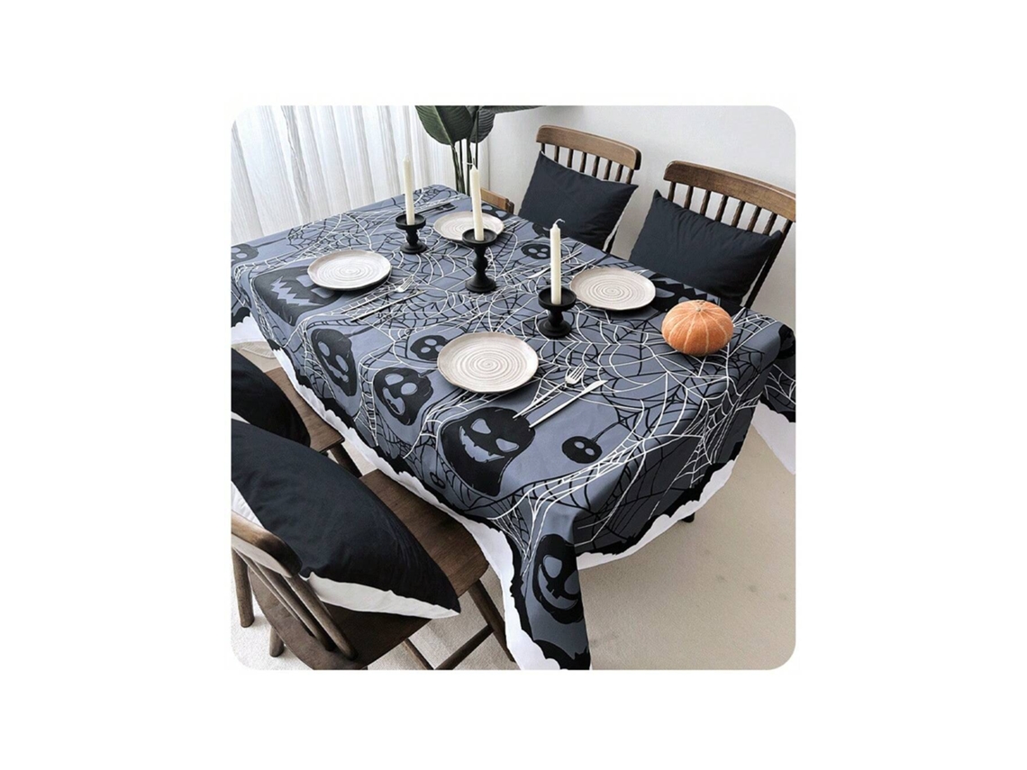 Toalha De Mesa De Halloween Com Teia De Aranha E Abóbora, Toalha De Mesa Para Festas, Toalha De Mesa Estampada Para Decoração De Mesa De Centro.